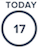 Die Zahl 17 mit einem Kreis darum und dem Wort „Heute“ oben